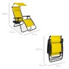 Best Choice Products Folding Zero Gravity Recliner Patio Lounge Chair w/ Canopy Shade, Headrest, Tray - 2 of 4