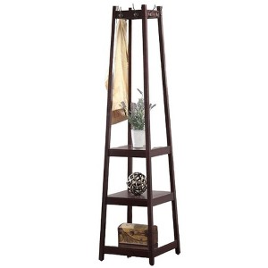 Legacy Decor 8 Hook 3 Tier Shelves Wooden Garment Coat Rack - 1 of 1