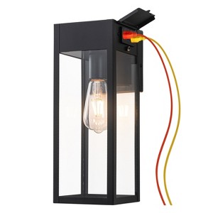 C Cattleya Black Outdoor Wall Lantern Sconce with GFCI Outlet - 1 of 4