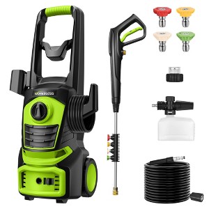 Unique Bargains 4800PSI 3.0 GPM Power Washer with 4 Quick Connect Nozzles Foam Cannon Green - 1 of 4