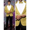 Lars Amadeus Men's Shiny Color Block Collared Party Metallic Blazer with Bow Tie - 4 of 4