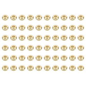 Unique Bargains Bulk Flat Spacer Beads for Keychain Jewelry Making 100 Pcs - 1 of 4