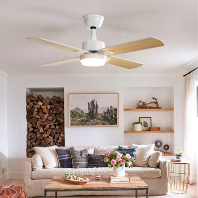Aheaplus Modern Ceiling Fan with Dimmable Light and 6-Speed Reversible DC Motor