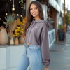 Dalix Salty Embroidery Fleece Hoodie Cropped Long Sleeve Drawstring Fall Spring Womens - 4 of 4