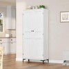 63 Inch Tall Storage Cabinet, Kitchen Pantry Cabinet 5 Tier Bathroom Cabinet with 4 Doors Adjustable Shelves - 2 of 4