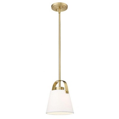 Heritage Brass 8" Pendant Light with Ivory Shade