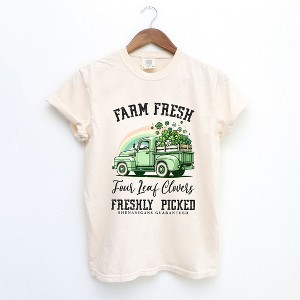 Simply Sage Market Women's Farm Fresh Green Truck Short Sleeve Garment Dyed Tee - 1 of 4