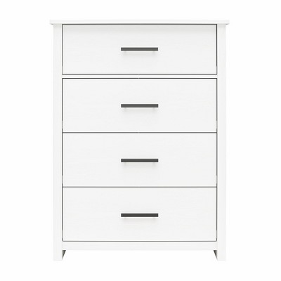 RealRooms EZ Build Brookshore Tall 4-Drawer Dresser, White