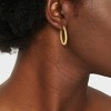 14k Gold Plated Cubic Zirconia Brass Polished Click Top Hoop Earrings - A New Day™ Gold: Sterling Silver, Nickel-Free, 1.036" Length - 2 of 3