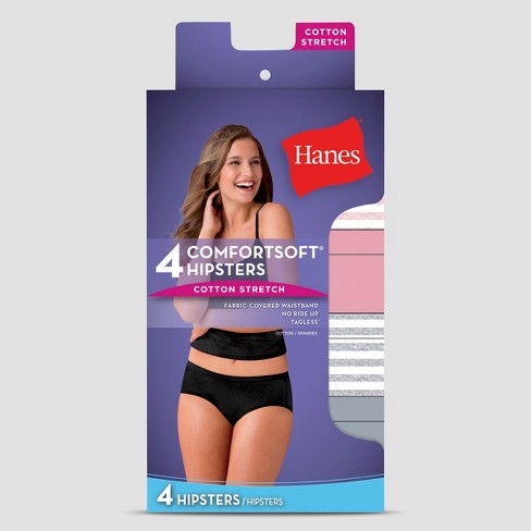 Hanes Women S Cotton Stretch 4pk Hipster Briefs Assorted Target