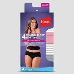 Hanes Women's Cotton Stretch 4pk Hipster briefs - Colors May Vary