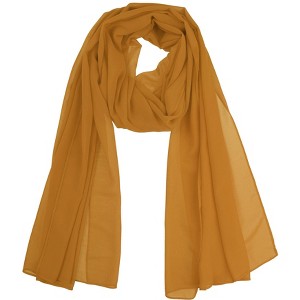 Elerevyo Women's Solid Chiffon Sheer Lightweight Soft Long Scarf Shawl 1 Pc - 1 of 4