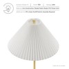 Modway Illusion Floor Lamp, Pleated Shade with Marble Base, Modern Standing Light in Brass - 3 of 4