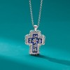 Ross-Simons Italian Murano Glass Mosaic Floral Cross Pendant Necklace in Sterling Silver - 3 of 4