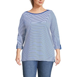 Lands' End Women's Supima Cotton Adjustable 3/4 Sleeve Boatneck Tunic - 1 of 4