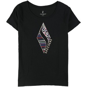 Skechers Womens Paint Graphic T-Shirt, Black, Medium - 1 of 2