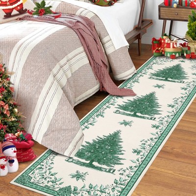 Christmas Rug for Living Room, Washable Non-Slip Bedroom Area Rugs, Soft Low Pile Carpet for Bedroom, Living Room, Entryway, Laundry