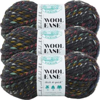 Lion Brand Yarn Wool-Ease Thick & Quick Black Walnut Super Bulky Acrylic,  Wool Black Yarn 