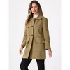 Allegra K Women's Peter Pan Collar Long Sleeve Double Breasted Classic Winter Outwear - 2 of 4