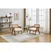 Modern Accent Chair, Comfy Living Room Chairs with Sturdy Wood Legs, Rattan Backrest - 3 of 4