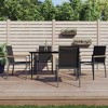 vidaXL 5-Piece Patio Dining Set - Black Textilene and Powder-Coated Steel Frame - Tempered Glass Tabletop - Comfortable Outdoor Seating Solution - 2 of 4