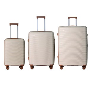 Syemin Luggage 3 Piece Hardside Luggage Set with Spinner Wheels, TSA Locks, Lightweight ABS Suitcases (20"/24"/28"),Brown, 21.46"*12.01"*30.51" - 1 of 4