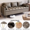 Sofa Couch Faux Leather 3-Seater Sofas with Hand Stitched Comfortable Cushion, Modern Design with Gold Metal Legs and Lift-Up Storage for Living Room - 4 of 4
