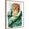 Amanti Art Animal Watercolor Art Bird Sleeping Owl by Justyna Jaszke Framed Canvas Wall Art - 2 of 4