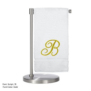 BC BARE COTTON Monogrammed Bath Towel, Personalized Gift, 27 x 54 inches - Set of 2 - White - Gold Script - 1 of 1