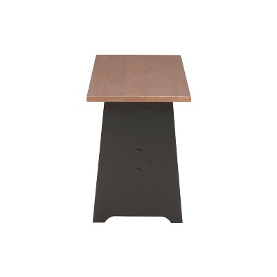 Linon 3pc Ardmore Breakfast Nook Storage Benches Dining Set Black/Pecan: Mid-Century Modern, Wood, 6-Seat Capacity