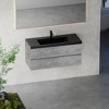 Whisen Minimalist Floating Wall-Mounted Bathroom Vanity with Integrated Quartz Sand Sink and  Storage Drawers - Grey - 3 of 4