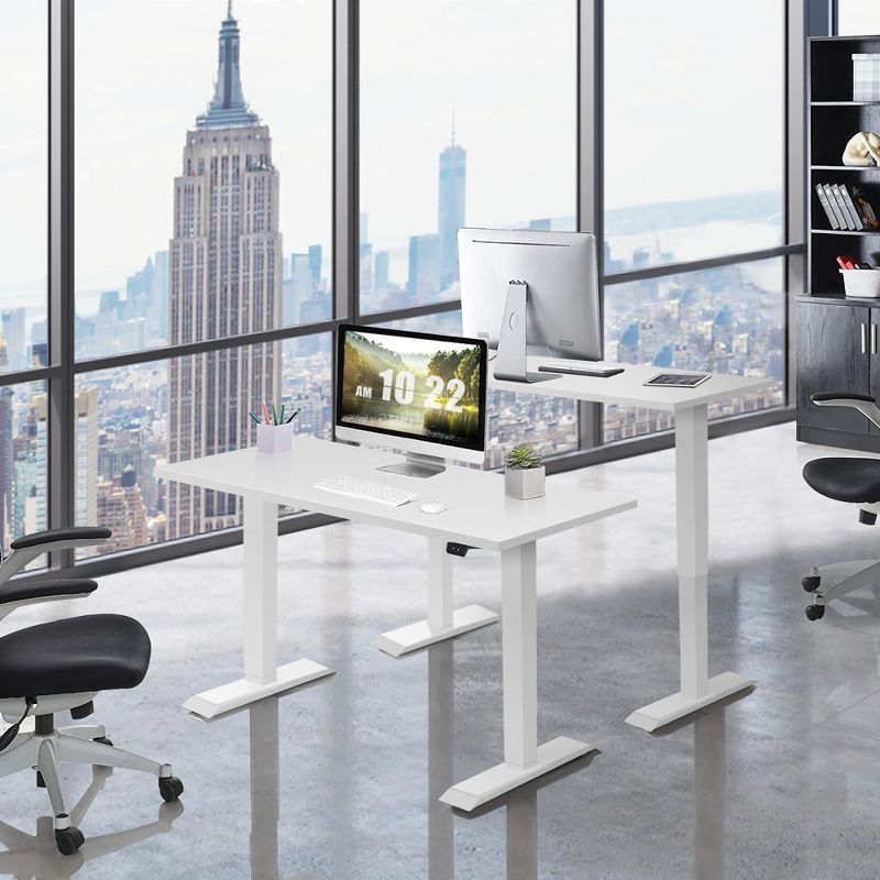 Costway 48'' Electric Sit to Stand Desk Adjustable Standing Workstation w/Control, 4 of 11