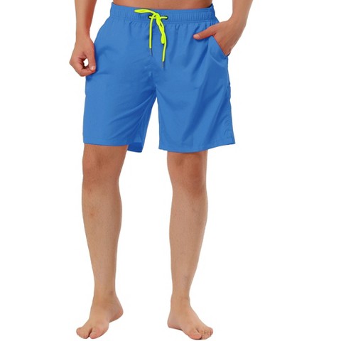 TATT 21 Men's Summer Holiday Beach Elastic Waistband Surfing Mesh Lining Swim Shorts Blue 32