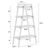VECELO 4-Tier Metal Ladder Shelf, Multifunctional Ladder Bookshelf Plant Flower Stand Storage Rack Shelves Bookcase, Brown/Black/White - 2 of 4