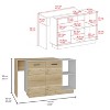NicBex 2 Shelves Kitchen Island Cart with 2-Door Cabinet,Kitchen Island with Storage,Modern Kitchen Table,Island Table for Kitchen - 3 of 4