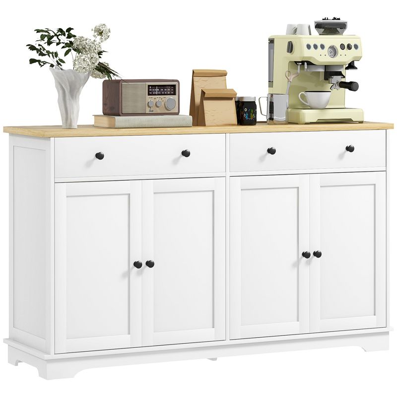 White Shaker 55'' Freestanding Sideboard Buffet Cabinet