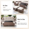POCASSY 6" Thick Cushion Patio Furniture Set, Brown Wicker Outdoor Conversation Set with Swivel Chairs Tempered Glass Top Coffee Table and Ottoman - 3 of 4