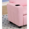 PU Leather Kids Recliner Chair with Cupholder, Seat Height and Black Plastic Legs - 4 of 4