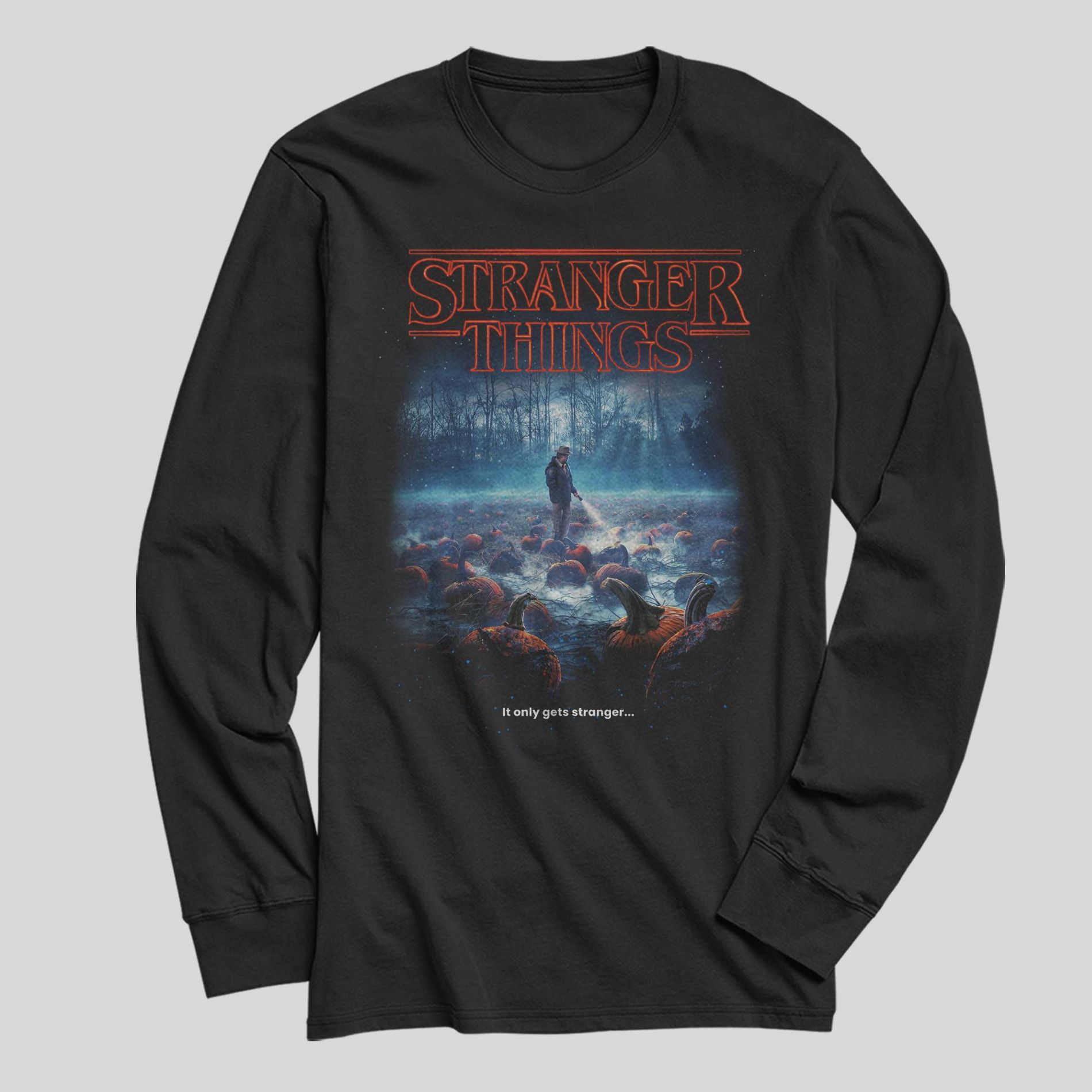 Men's Stranger Things Long Sleeve T-Shirt - Black S