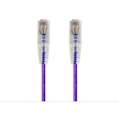 Monoprice Cat6 Ethernet Patch Cable - 5 feet - Purple | Snagless RJ45 Stranded 550MHz UTP CMR Riser Rated Pure Bare Copper Wire 28AWG - SlimRun Series