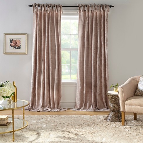 Korena Tie Top Crushed Velvet Window Curtain Panel Elrene Home