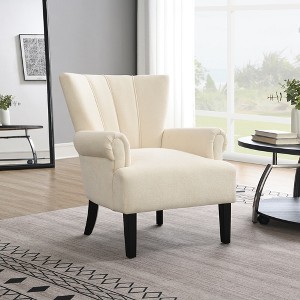 Modern Accent Living Room Chairs,Polyester Armchair Club Chair with channel - 1 of 4