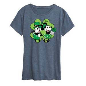 Women's - Disney - Mickey Minnie Shamrock Short Sleeve Graphic T-Shirt - 1 of 4