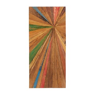 Teak Wood Starburst Handmade Radial Wall Decor Brown - Olivia & May - 1 of 4