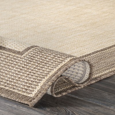 Handmade Oval Beige 5' x 7' Easy-Care Synthetic Area Rug
