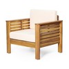 Lyngins Acacia Wood Outdoor Club Chair with Water-Resistant Cushions, Shutter-Styled Slat Design Outdoor Accent Chair, Patio Accent Chair for Backyard - 4 of 4