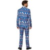 Suitmeister Men's Christmas Suit - Festive Holiday Fun Ugly Nordic X- Mas - Blue - White  - Size Medium - 2 of 4