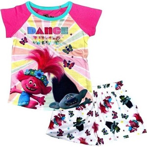DreamWorks Trolls Little/Big Girls Short Sleeve 2-Piece Pajama Sets - 1 of 3