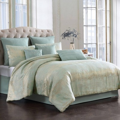 Riverbrook Home 9pc Queen Vesta Comforter Bedding Set Light Aqua Blue - Riverbrook Home: Includes Decorative Pillows, Euro Shams, Bed Skirt, Machine Washable — фото 2