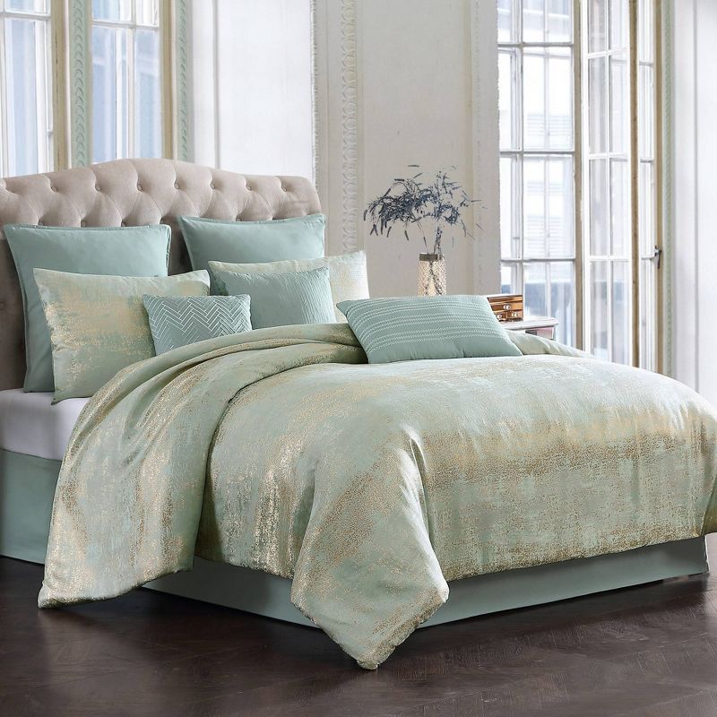 Vesta Comforter Bedding Set Light Aqua Blue - Riverbrook Home , 3 of 11